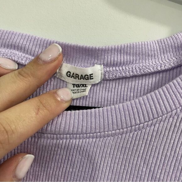 3/$25 ✺ Garage Large Purple Lilac Lavender Long Sleeve Ribbed Top - Picture 3 of 4